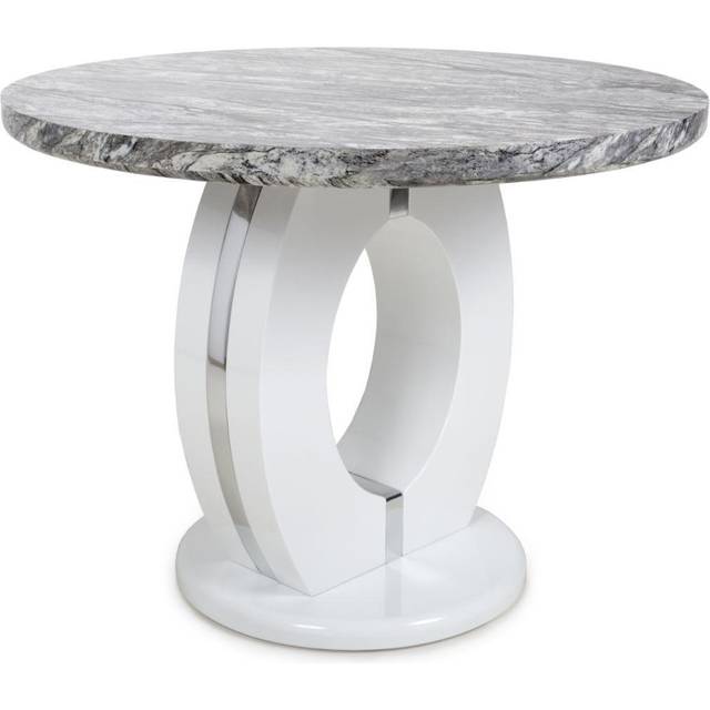Neptune 4 Seater Round Dining Table Marble Effect - Multi