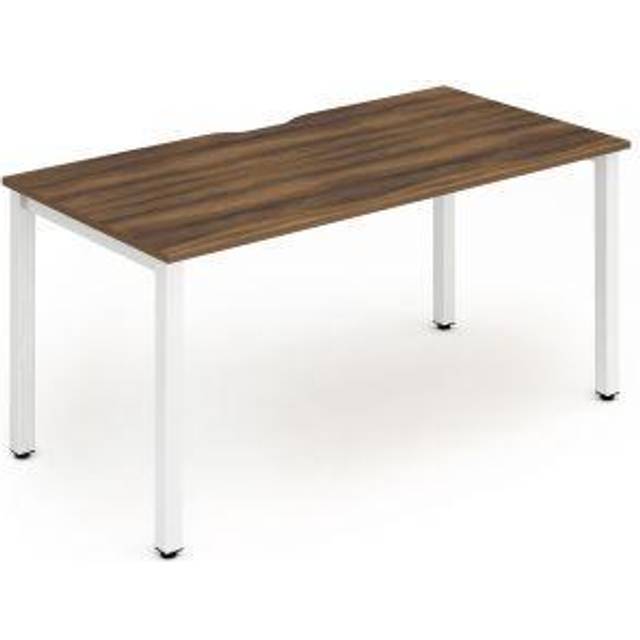 Evolve Plus 1400mm Single Starter Desk Walnut Top White Frame BE112