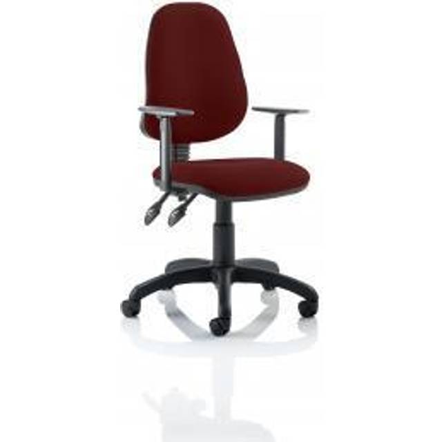 Eclipse Plus II Lever Task Operator Chair Bespoke with Height Adjustable Arms In - Ginseng Chilli