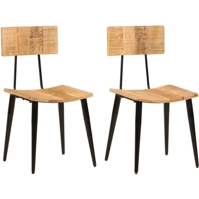 vidaXL Dining Chairs 2 pcs 44x40x80 cm Solid Wood Mango - Brown