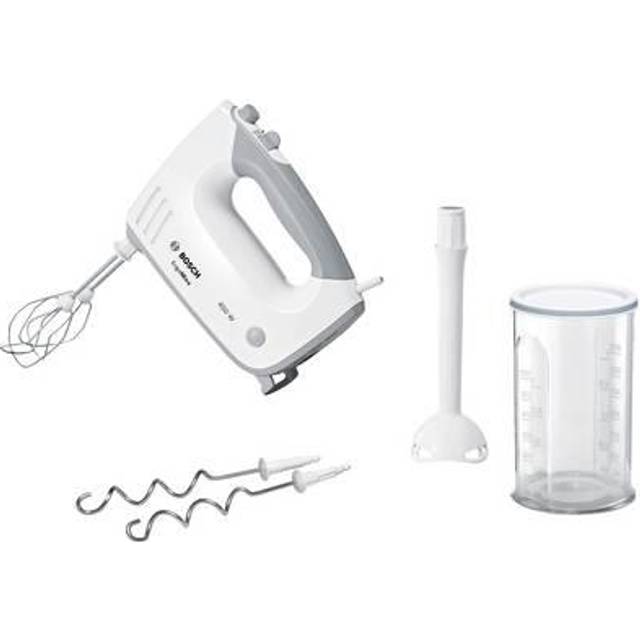 Bosch MFQ36440 ErgoMixx handrör (450 W, diskmaskinssäker, ergonomisk form, tyst, låg vikt, värmebeständig mixfot, mixkopp) vit