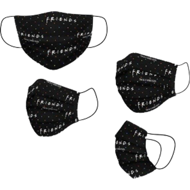 Hygienic Reusable Fabric Mask Friends Adult Black