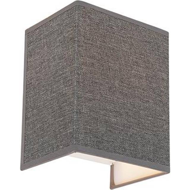 Modern vägglampa jute grå med tygskärm - Vete