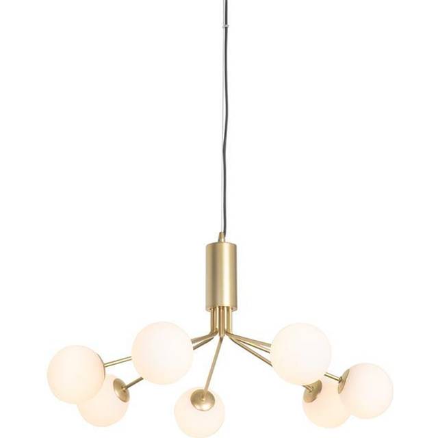 Art Deco Pendant Light Gold with Opal Glass 7-Light - Coby