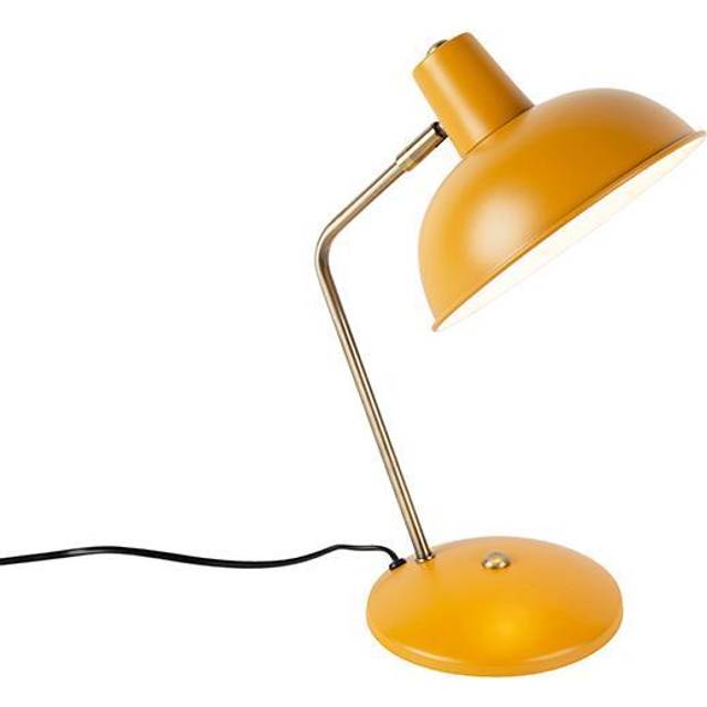 Retro bordlampa gul med brons - Milou