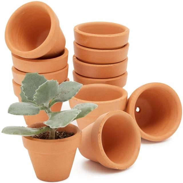 10 Pack 4 cm Mini Terracotta Plants Pots with Drainage Holes for Cactus, Succulents, Tiny Clay Terra Cotta Flower Pot Planters
