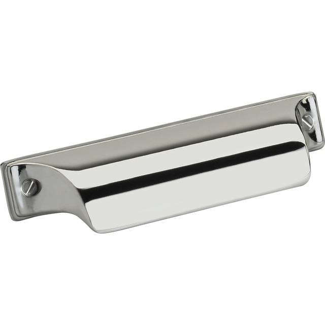 Amerock | Kitchen Cabinet Cup Pull | Polished Nickel | 2-1/2 in (64 mm) Center-to-Center | Jolene | 1 Pack | Furniture Hardware | Cabinet Handle | Bat