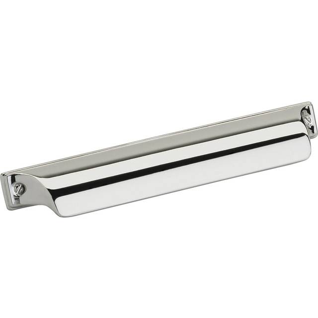 Amerock | Kitchen Cabinet Cup Pull | Polished Nickel | 5-1/16 in (128 mm) Center-to-Center | Jolene | 1 Pack | Furniture Hardware | Cabinet Handle | B