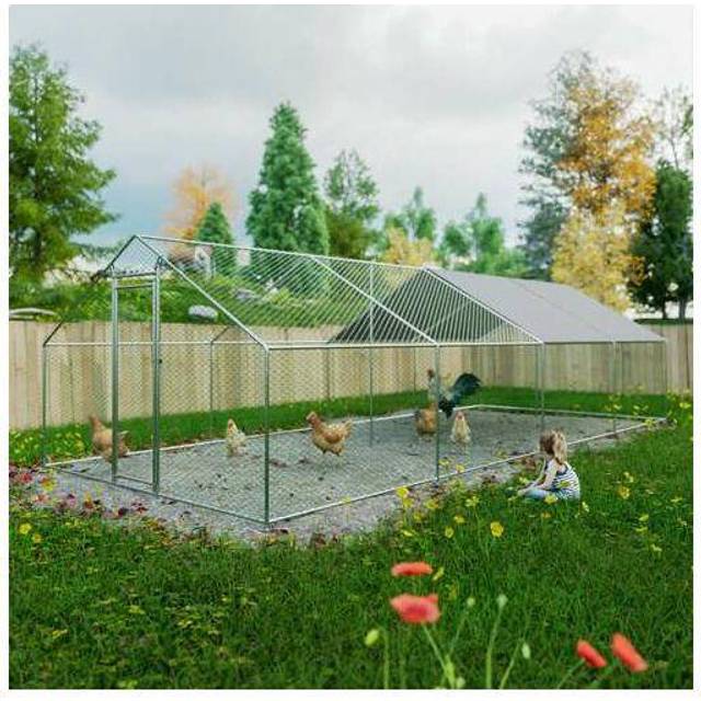 (3X8x2M) FoxHunter Chicken Run Cage Walk In Coop Poultry Hen Rabbit Kennel Hutch Metal