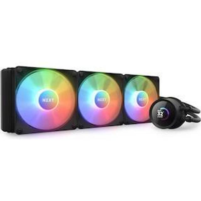 NZXT Kraken 360 RGB - RL-KR360-B1-360 mm AIO CPU-vätskekylare - anpassningsbar 1,54-tums fyrkantig LCD-skärm för bilder, prestandamätningar och mer - 3 x F120 RGB-fläktar - Svart