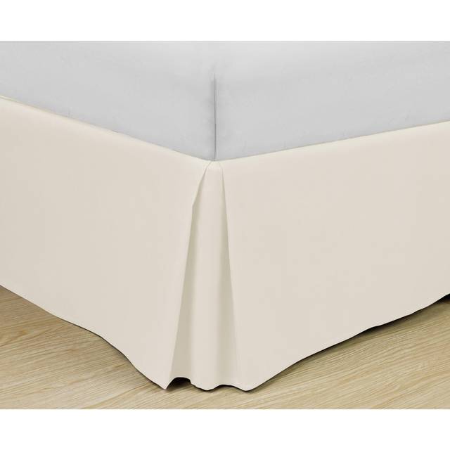 Cathay Home Double Brushed Microfiber Pleated Easy Fit Bed Skirt  Ultra Soft  Fade and Wrinkle Resistant  Coconut Milk  Full