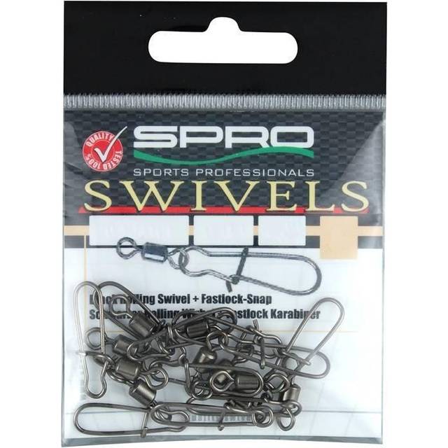 SPRO Fast Lock beteslås med lekande 11 kg stl. 010 svart 10-pack