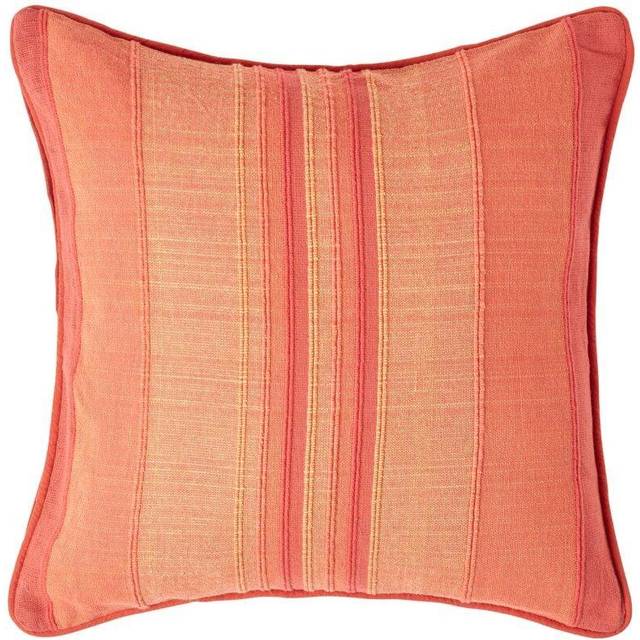 Cotton Striped Terracotta Cushion Cover Morocco , 45 x 45 cm - Orange