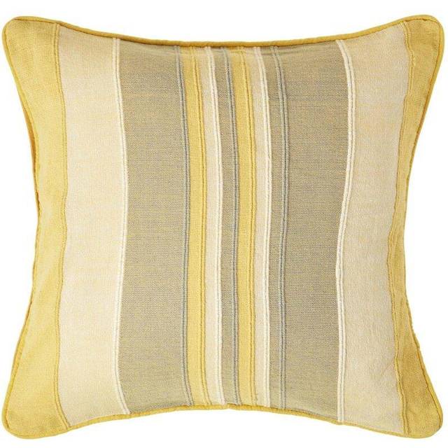Homescapes Cotton Striped Yellow Cushion Cover Morocco , 60 x 60 cm