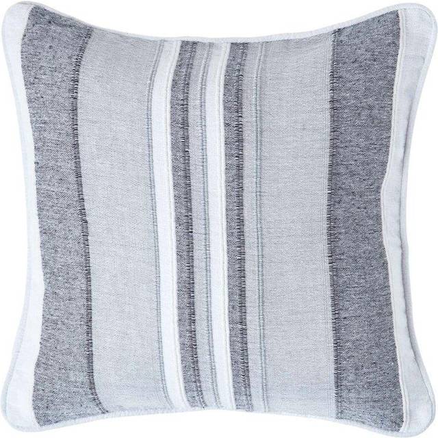 Cotton Striped Monochrome Cushion Cover Morocco , 45 x 45 cm - Grau