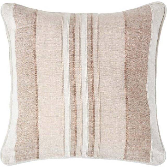 Homescapes Cotton Striped Beige Cushion Cover Morocco , 45 x 45 cm - Natur