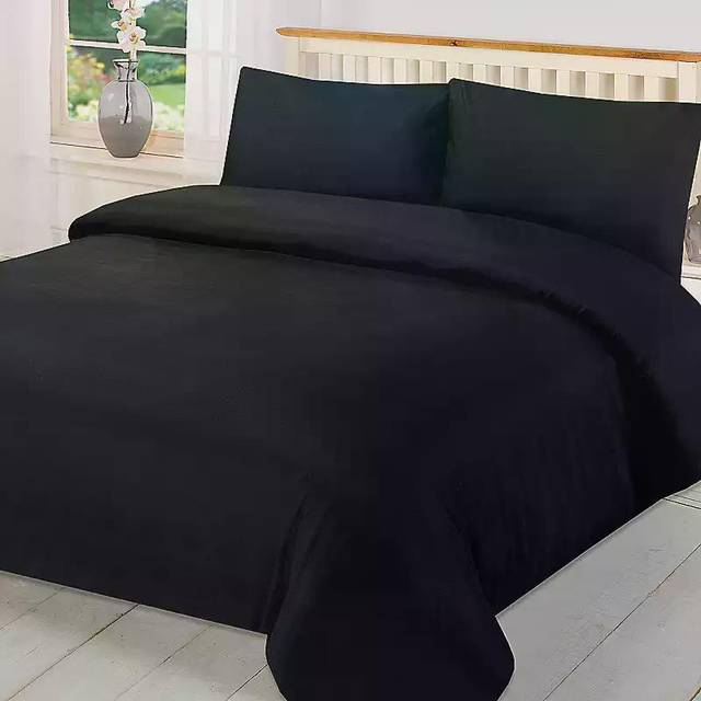 Plain Dyed Bedding Set - Black / King