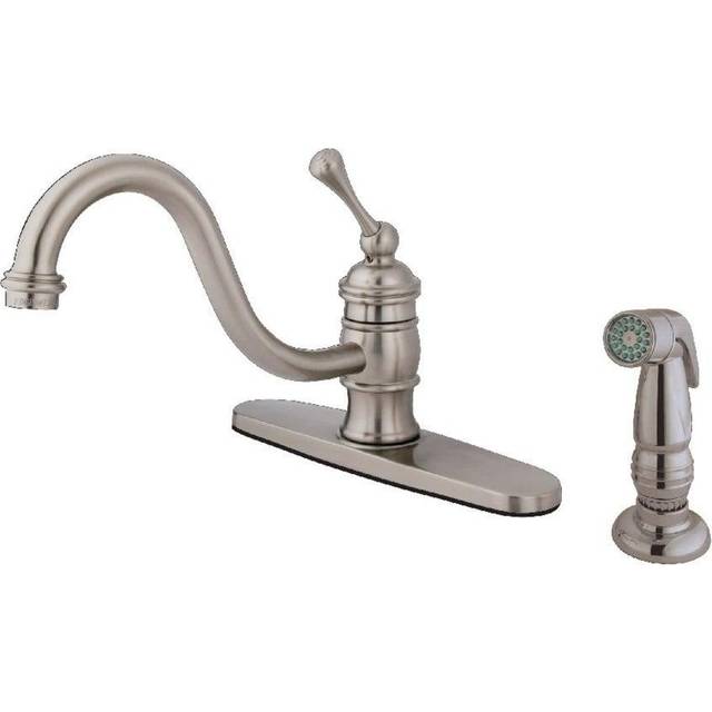 Kingston Brass KB3578BLSP 8-Inch Centerset Kitchen Faucet  Brushed Nic