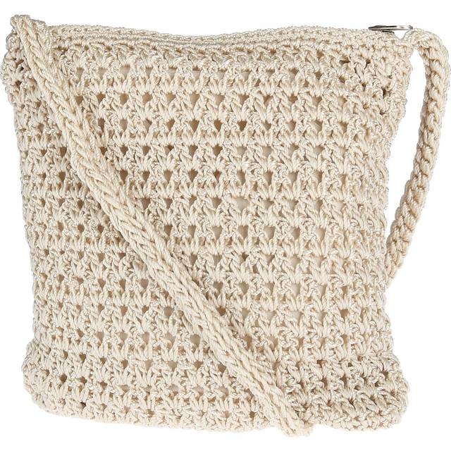 CTM Women's Crochet Crossbody Handbag - Ivory one size (one size)