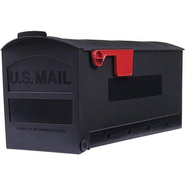 Architectural Mailboxes Patriot Plastic Post Mount Mailbox  Compatibility Code E  GMB505BAM  Black  Medium Capacity