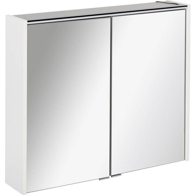 Denver 80cm x 68cm Mirror Cabinet with LED Lighting - White (680mm H X 800mm W X 160mm D)