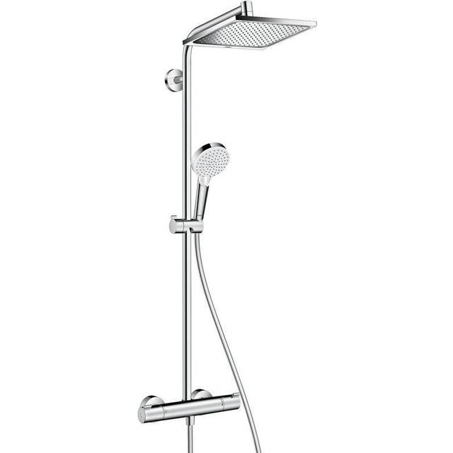 Crometta e Showerpipe 240 Thermostatic Mixer Shower Chrome Bathroom - Hansgrohe