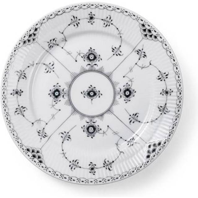 Royal Copenhagen Sort Musselmalet Halvblonde Tallerken 22 cm - Lunchtallrikar Från Magasin - Hvid (22 cm)