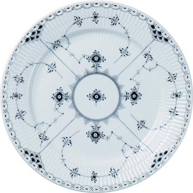 Royal Copenhagen Sort Musselmalet Halvblonde Tallerken 27 cm - Middagstallrikar Från Magasin - Hvid (27 cm)