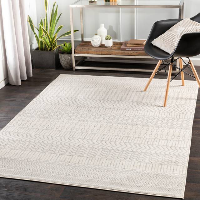 BIANCA Scandi Geometric Area Rug - Grey - 150cm x 210cm