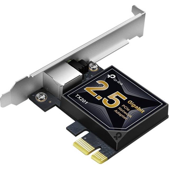 TP-Link 2.5 Gigabit PCIe-nätverksadapter TX201, stöder Windows 11/10/8.1/8/7, Windows Servers 2019/2016/2012 R2 och Linux, inklusive en CAT6A Ethernet-kabel