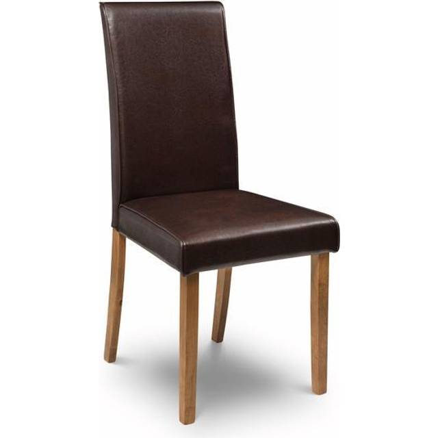Julian Bowen Pair Of Hudson Faux Leather Dining Chairs - Brown