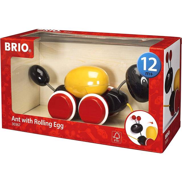 BRIO 30367 Pull Toy Rolling Egg and Ages Pull Wooden Educational Ant, 1+ (Pulling Car, Toy, Toy)