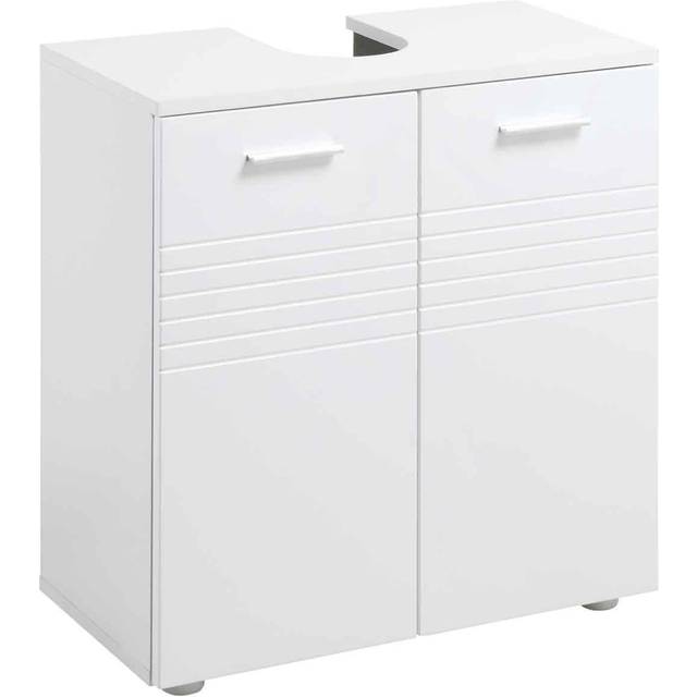 Kleankin Under Sink Bathroom Cabinet - Storage Cupboard with Adjustable Shelf - White - Home Living | TJ Hughes