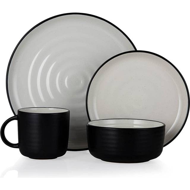 Tower Barbary & Oak Black Cascade 16 Piece Dinnerware Set