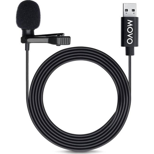Movo M1 USB Lavalier Lapel Clip-on Omnidirectional Condenser Computer Microphone for PC and Mac (20' Cord)