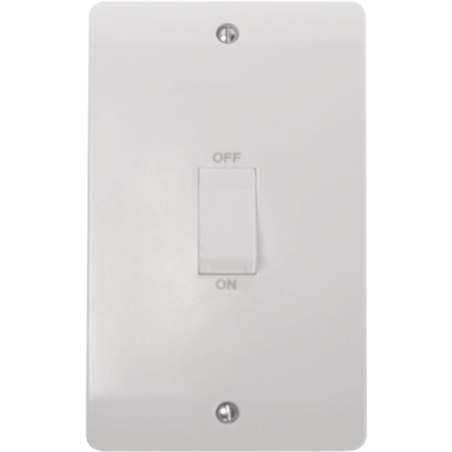 Click Scolmore Mode 45A Single Cooker Rocker Switch Polar White - CMA502