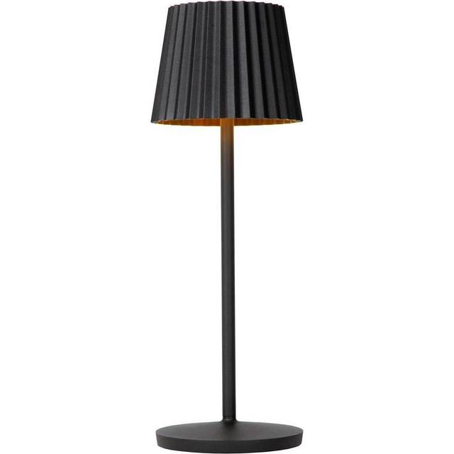 Lucide Justine Cottage Rechargeable Table Lamp Outdoor - Battery - Led Dim. - 1X2W 2700K - Ip54 - With Wireless Charging Pad - Black, Black