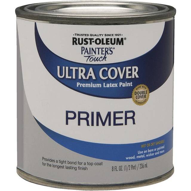 Rust-Oleum Brush On Paint 1980730 Painter's Touch Latex  Half Pint  Flat Gray Primer  8 Fl Oz (Pack of 1)