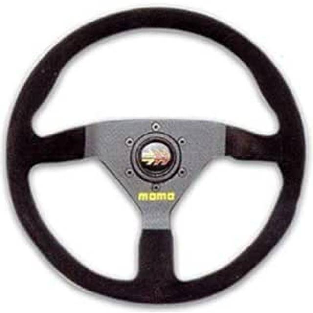 Momo Montecarlo Steering Wheel - 350mm, Black Leather Yellow Stitching