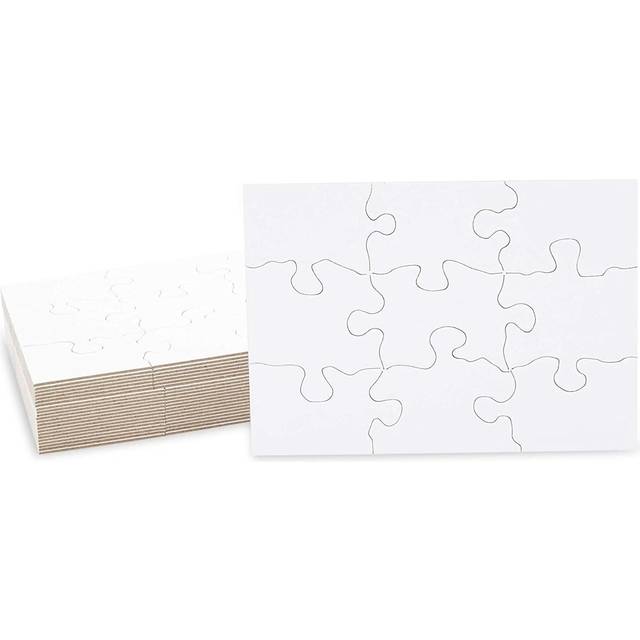 Bright Creations 24 Sheets Blank Puzzles to Draw On Bulk  5.5 x 4 Inch Jigsaw Puzzle Pieces for DIY  Arts and Crafts Projects
