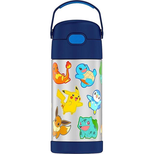 THERMOS FUNTAINER Water Bottle with Straw - 12 Ounce, Pok?mon - Kids Stainless Steel Vacuum Insulated Water Bottle with Lid