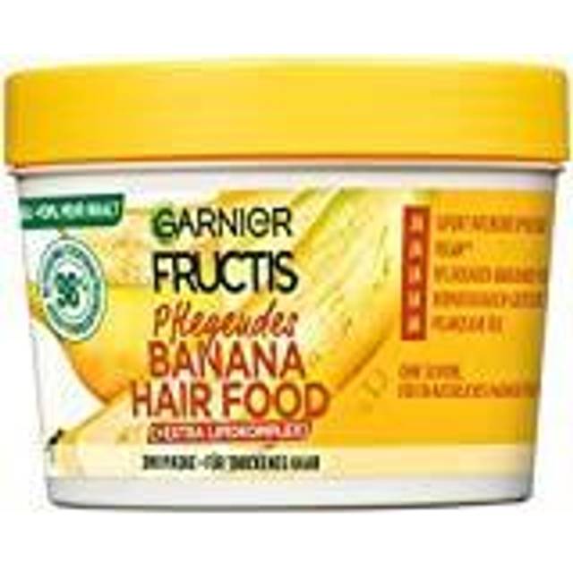 Garnier Banana 3-i-1 hårmask för torrt hår, lämnar in för intensiv vård och jämnhet, vegansk formel med naturliga ingredienser, Fructis Hair Food, 1 x 400 ml