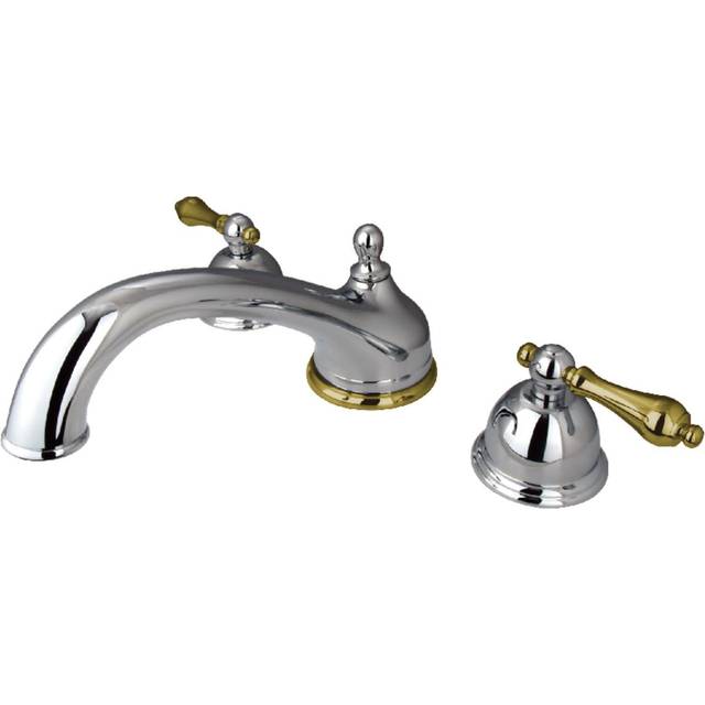Kingston Brass KS3354AL Roman Tub Filler with Metal Lever Handle, Chrome & Polished Brass