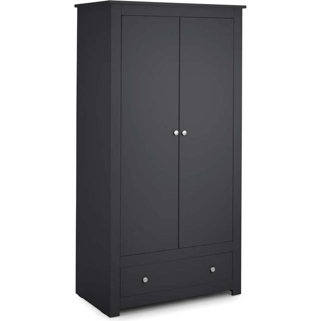 Julian Bowen Radley 2 Door Single Drawer Anthracite Wardrobe - Black