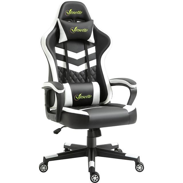 Vinsetto Racing Gaming Chair w/ Lumbar Support, Gamer Office Chair, Black White