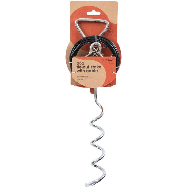 Trespaws Dog Tie Out Stake with Cable Tether