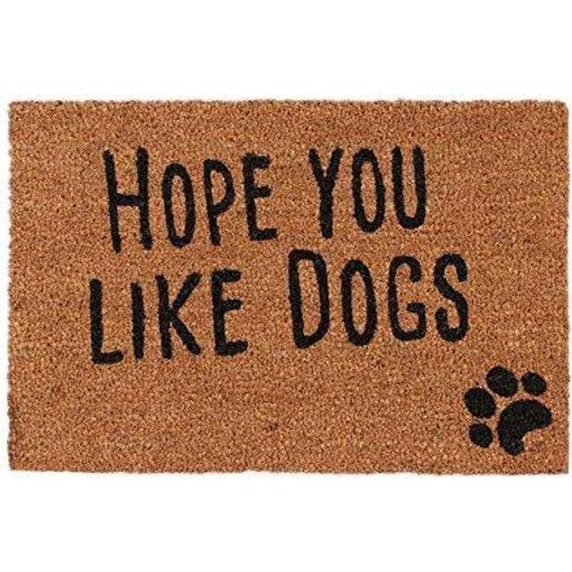 Relaxdays - Doormat with Slogan, Hope you like Dogs, Animal Theme, Coconut Fibres, Outdoors, Indoors, Welcome Mat 40x60cm, Natural