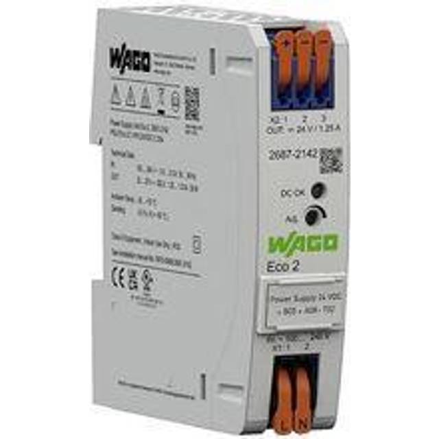 WAGO 2687-2142 Eco 2 Single Phase 24VDC 1.25A DIN-35 Rail Power Supply