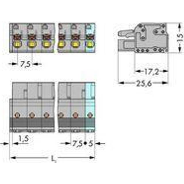 WAGO 2231-205/026-000 Female 5P Pitch 7.5mm Push-button