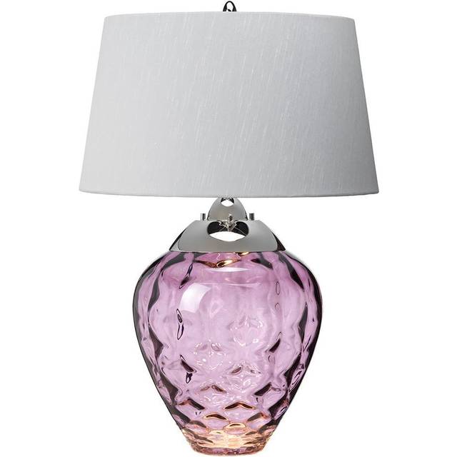Quintiesse Samara Dual Lit Table Lamp with Hand Blown Plum Tinted Glas